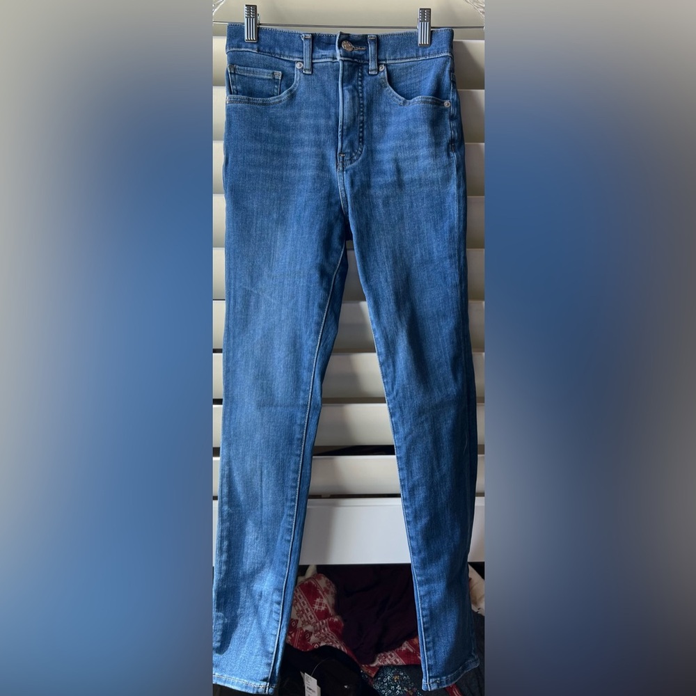 Express - 00/R - Classic Blue Skinny Women's Jeans - 4-Way Stretch